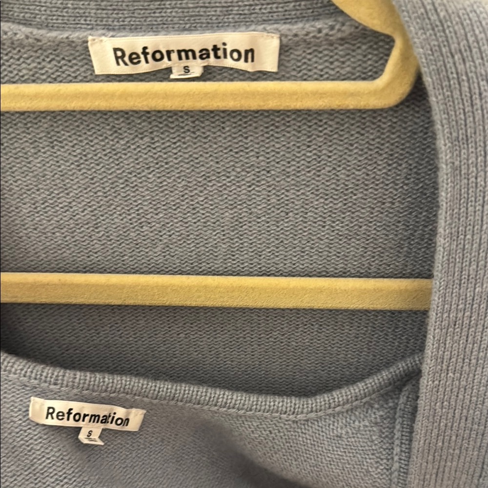 Reformation Slate Blue Cardigan Set - Picture 2 of 4